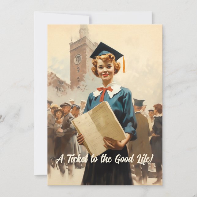 Graduate Girl gratulieren Ankündigung (Vorderseite)