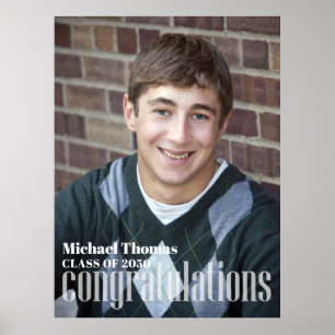 Graduate Glückwunsch Foto Modernes Minimalistisch Poster