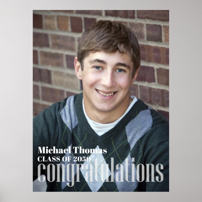 Graduate Glückwunsch Foto Modernes Minimalistisch Poster (Vorne)