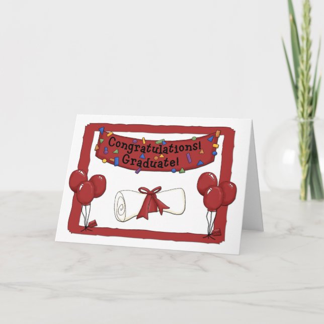 Graduate Glückwunsch Red Karte (Vorderseite)