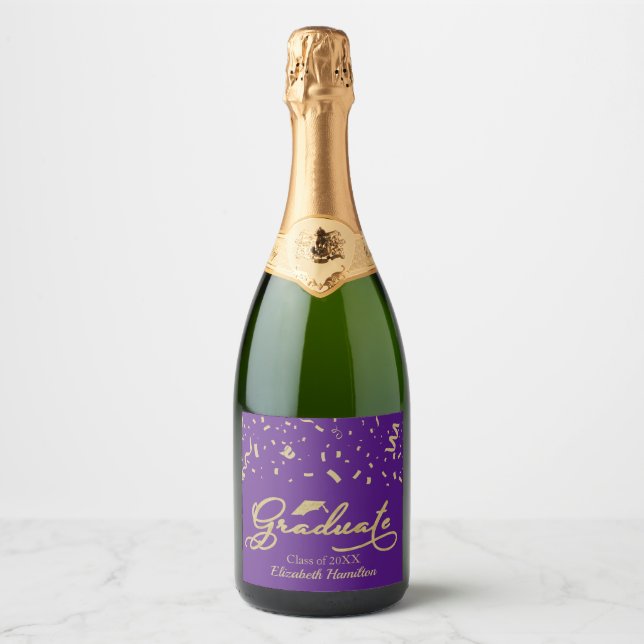 Graduate Gold Foil Graduation Party Lila (Vorderseite)