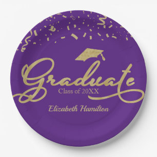 Graduate Gold Foil Graduation Party Lila Pappteller