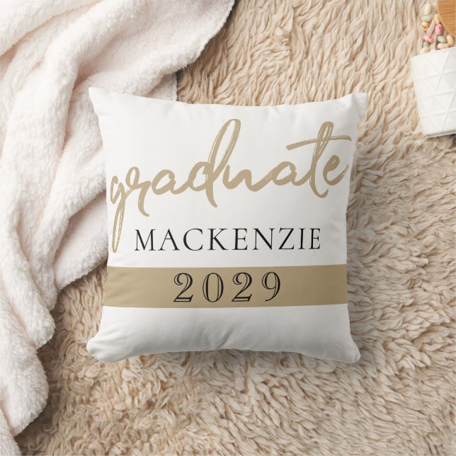 Graduate Gold Script | Eleganter handgeschriebener Kissen (Decke)