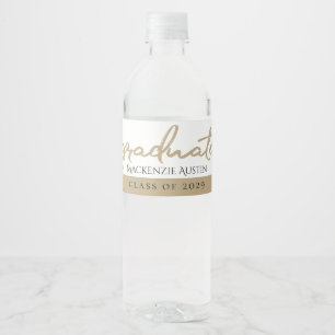 Graduate Gold Script Eleganter handgeschriebener Wasserflaschenetikett