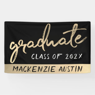 Graduate Gold Script Klassischer Brush mit dem J Banner