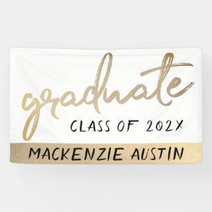 Graduate Gold Script Klassischer Brush mit dem J Banner