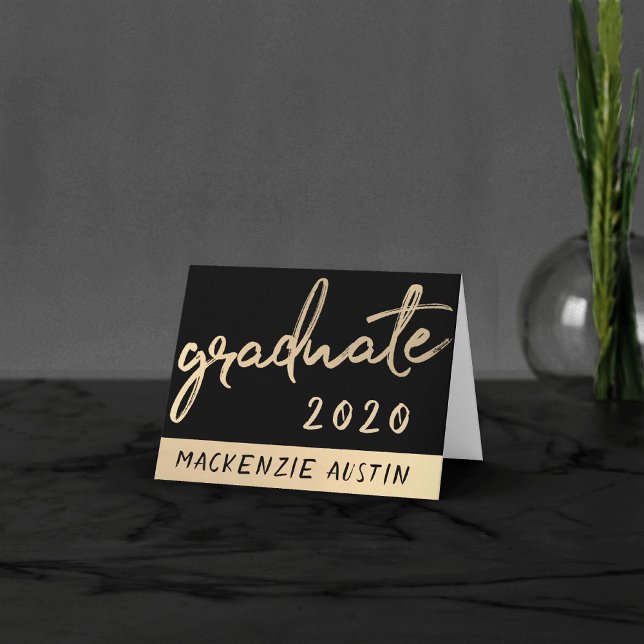 Graduate Gold Script | Klassischer Brush mit dem J Dankeskarte (Von Creator hochgeladen)
