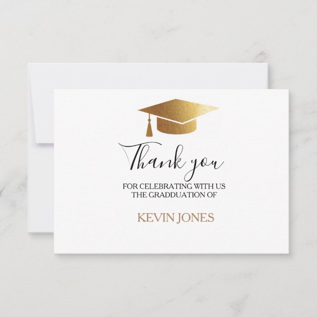 Graduate Gold Tassel Cap elegante danke  (Vorderseite)