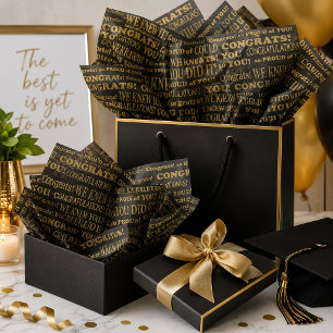 Graduate Gold und Black gratulieren Seidenpapier