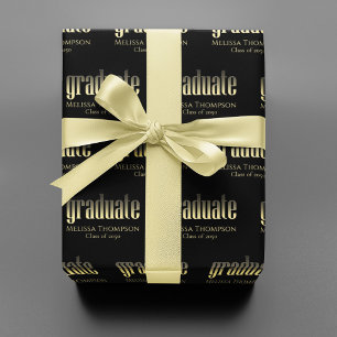 Graduate Grad Gold Moderner Abschluss kundenspezif Geschenkpapier