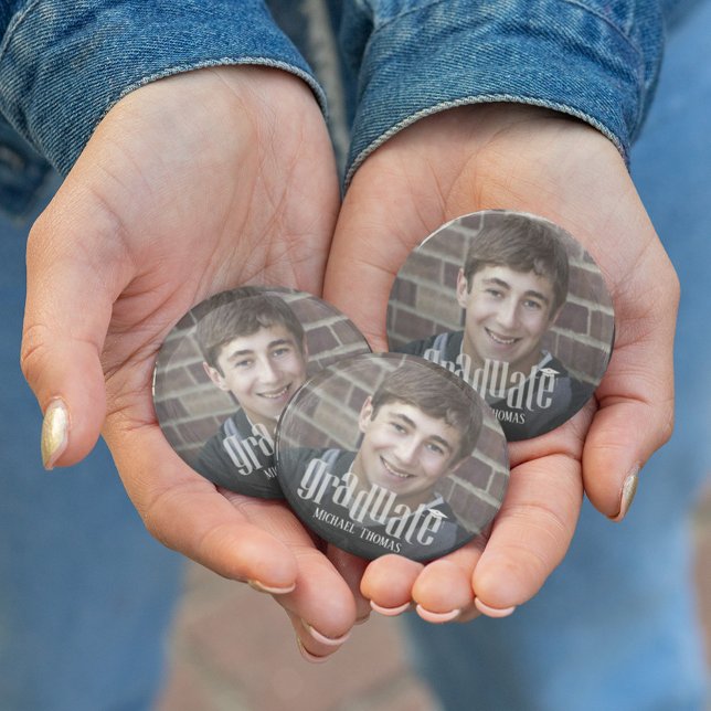 Graduate Grad Typografy Abschluss Foto Simple Button (Von Creator hochgeladen)