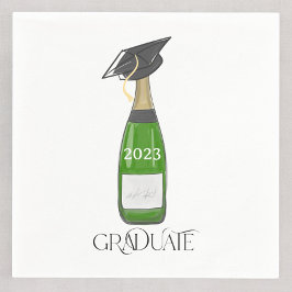 Graduate Graduation Cap Champagne Custom Party Serviette