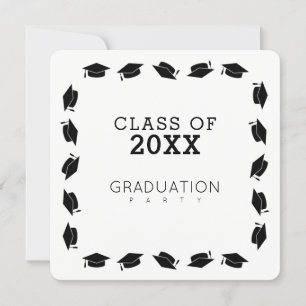 Graduate / Graduation Party weiß Einladung