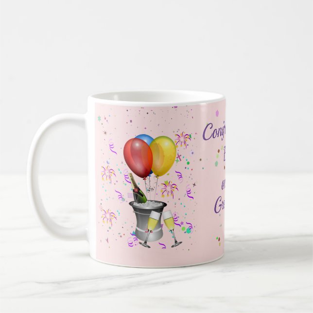 Graduate Gratulation Celebration Pink Kaffeetasse (Links)