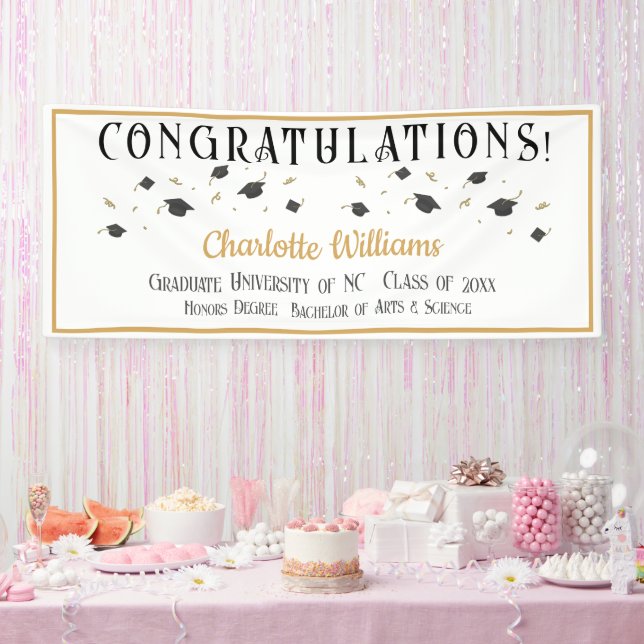 Graduate Gratulationen Banner mit Namen (Party)