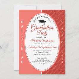 Graduate HALLELUJAH Custom Coral Abschluss Einladung