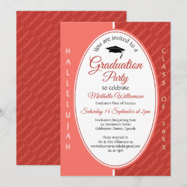 Graduate HALLELUJAH Custom Coral Abschluss Einladung
