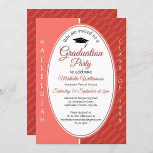 Graduate HALLELUJAH Custom Coral Abschluss Einladung