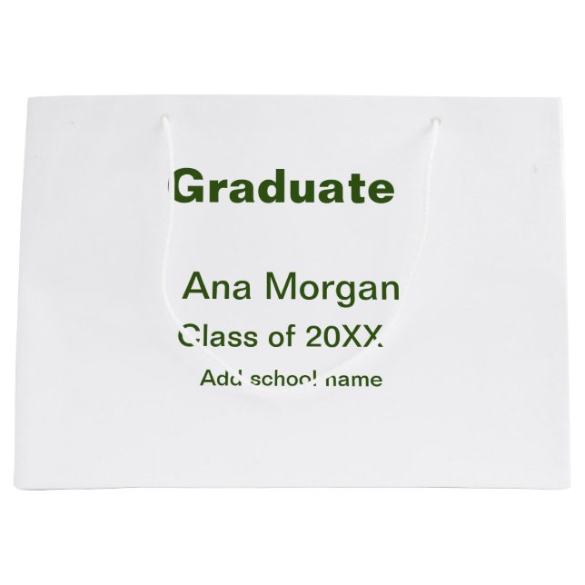 Graduate hinzufügen Namen Schule Namen Klasse von  Große Geschenktüte (Vorderseite)