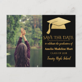 Graduate Imitats Gold Foil Hat | Save the Date Fot Postkarte