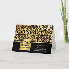 Graduate Individuelle Name Imitate Goldene Folie Karte