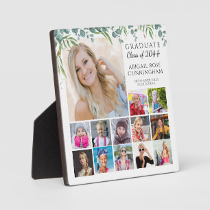 Graduate K-12 Foto Collage Keepake Botanical Fotoplatte