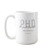 Graduate Keepake Black Gray Name PhD