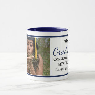 Graduate Keepake Blue Custom Foto Abschluss Tasse