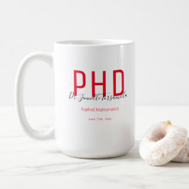 Graduate Keepake Red Black Name PhD Kaffeetasse