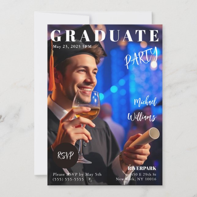 Graduate Magazine Cover Einladung (Vorderseite)