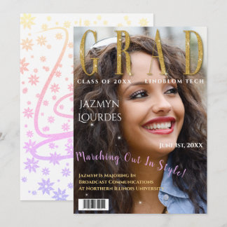 Graduate Magazine Cover Foto Abschluss Ankündigung
