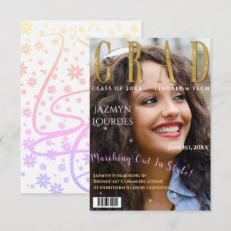 Graduate Magazine Cover Foto Abschluss Ankündigung