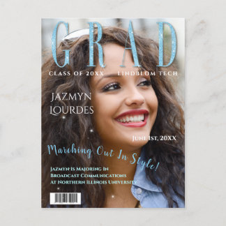 Graduate Magazine Cover Foto Abschluss Ankündigung Postkarte
