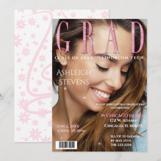 Graduate Magazine Cover Foto Graduation Party Einladung