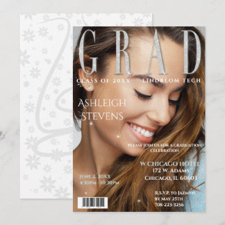 Graduate Magazine Cover Foto Graduation Party Inv Einladung