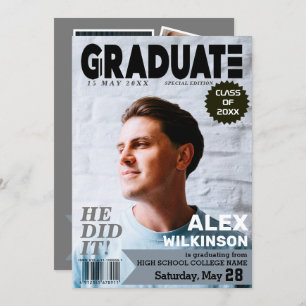 GRADUATE Magazine Cover Style 5 Foto Einladung