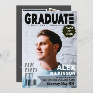 GRADUATE Magazine Cover Style Chic 5 Foto Collage Ankündigung