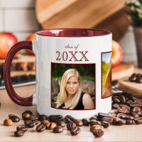 Graduate Maroon Foto Collage Tasse
