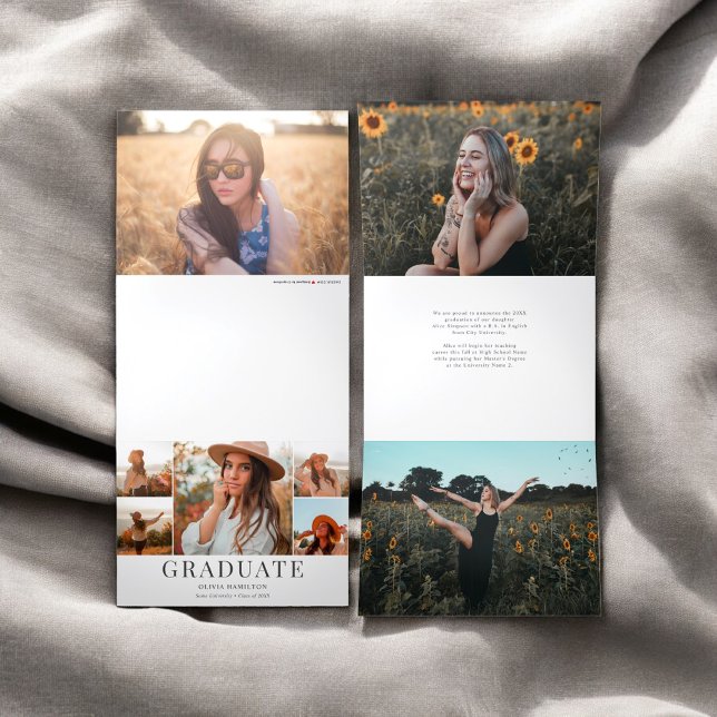 Graduate Modern 11 Foto Dreifach Gefaltete Ankündigung (Von Creator hochgeladen)