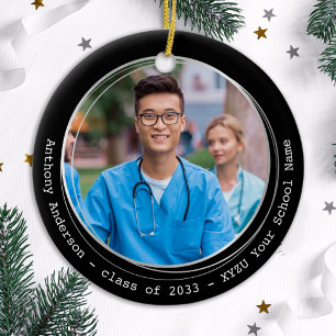 Graduate Modern Elegante Custom Foto Abschluss Keramik Ornament