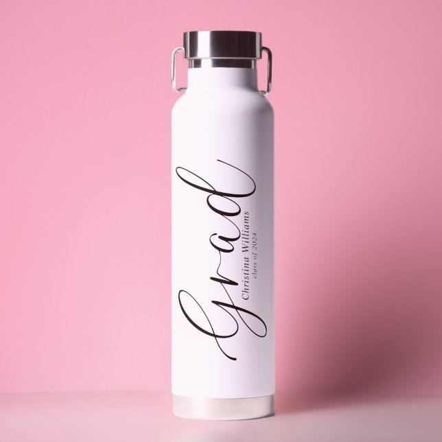 Graduate Modern Eleganter Script-Abschluss Trinkflasche (Graduate Modern Elegant Script Graduation Water Bottle)