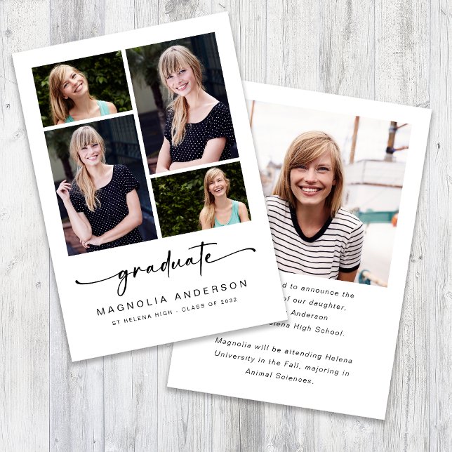 Graduate Modern Five Foto Abschluss Ankündigung (Von Creator hochgeladen)