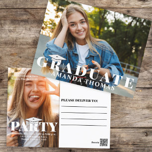 Graduate Modern Foto Template Bold Typografie Postkarte