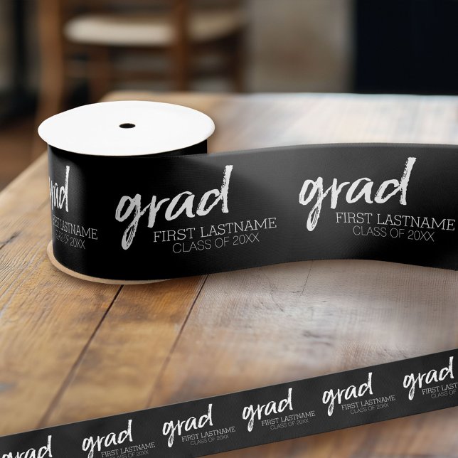 Graduate Modern Lettering Grad Klasse Satinband (Custom Graduation Ribbon)
