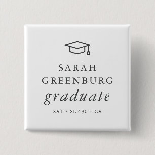 Graduate Modern Minimalistisch Simple Chic Abschlu Button