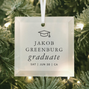 Graduate Modern Minimalistisch Simple Chic Abschlu Ornament Aus Glas