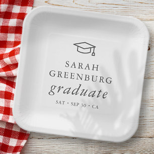 Graduate Modern Minimalistisch Simple Chic Abschlu Pappteller