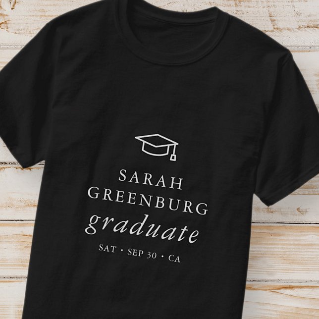 Graduate Modern Minimalistisch Simple Chic Abschlu T-Shirt (Von Creator hochgeladen)