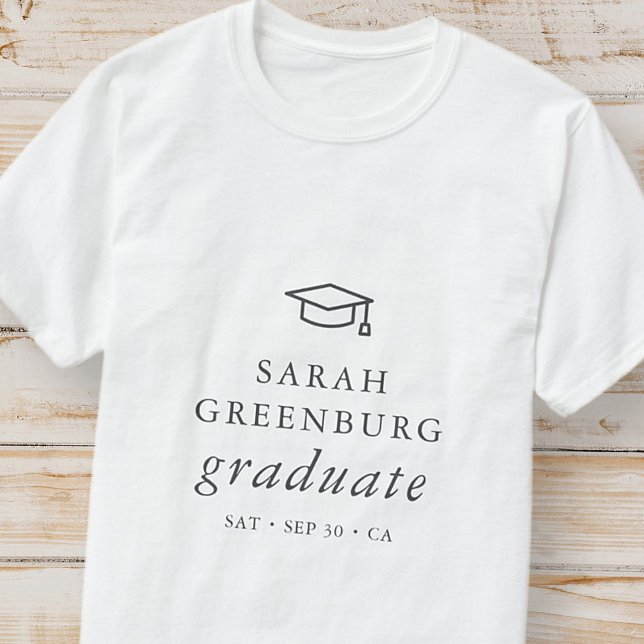 Graduate Modern Minimalistisch Simple Chic Abschlu T-Shirt (Von Creator hochgeladen)