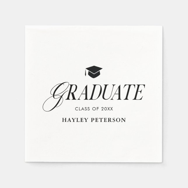 Graduate Modern Simple Graduation Party Serviette (Vorderseite)